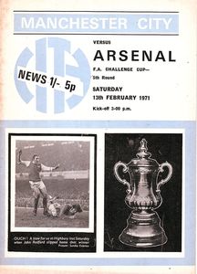 arsenal home fa cup 1970 to 71 prog